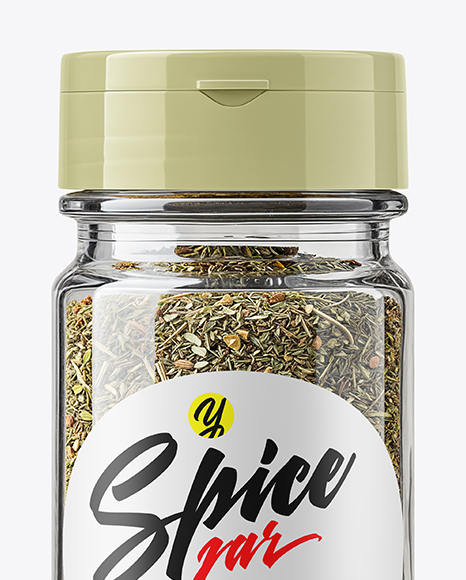 Glass Jar with Herbes de Provence Mockup