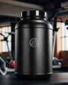 Black Protein Jar Mockup