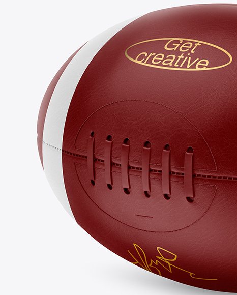 Vintage Leather Rugby Ball Mockup