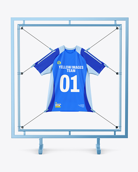 Training Jersey Hanging on a Hooked Frame Mockup