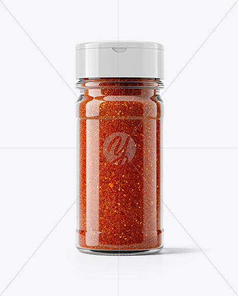 Clear Glass Jar with Taco Seasoning Mockup