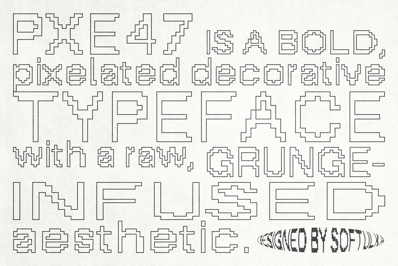PXE47 Pixelated Typeface