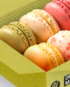 Opened Kraft Box w/ Macarons Mockup