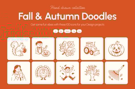 Fall and Autumn Doodle Set