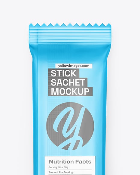 Matte Metallic Stick Sachet Mockup