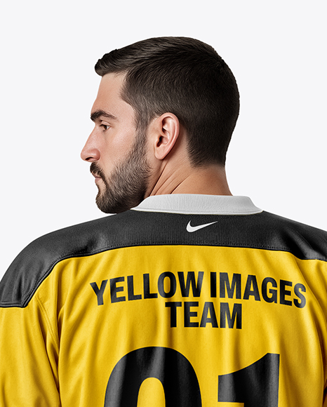 Man Wearing Full Ice Hockey Kit Mockup