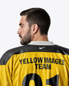 Man Wearing Full Ice Hockey Kit Mockup