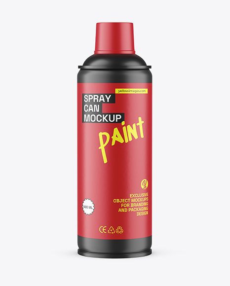 Matte Spray Paint Can Mockup