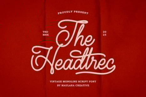 Headtrec Monoline Vintage Font Script - Retro style font
