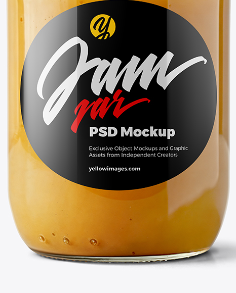 Clear Glass Jar with Apple Butter Mockup