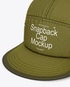 Ripstop Snapback Cap Mockup - Half Side View (High-Angle Shot)