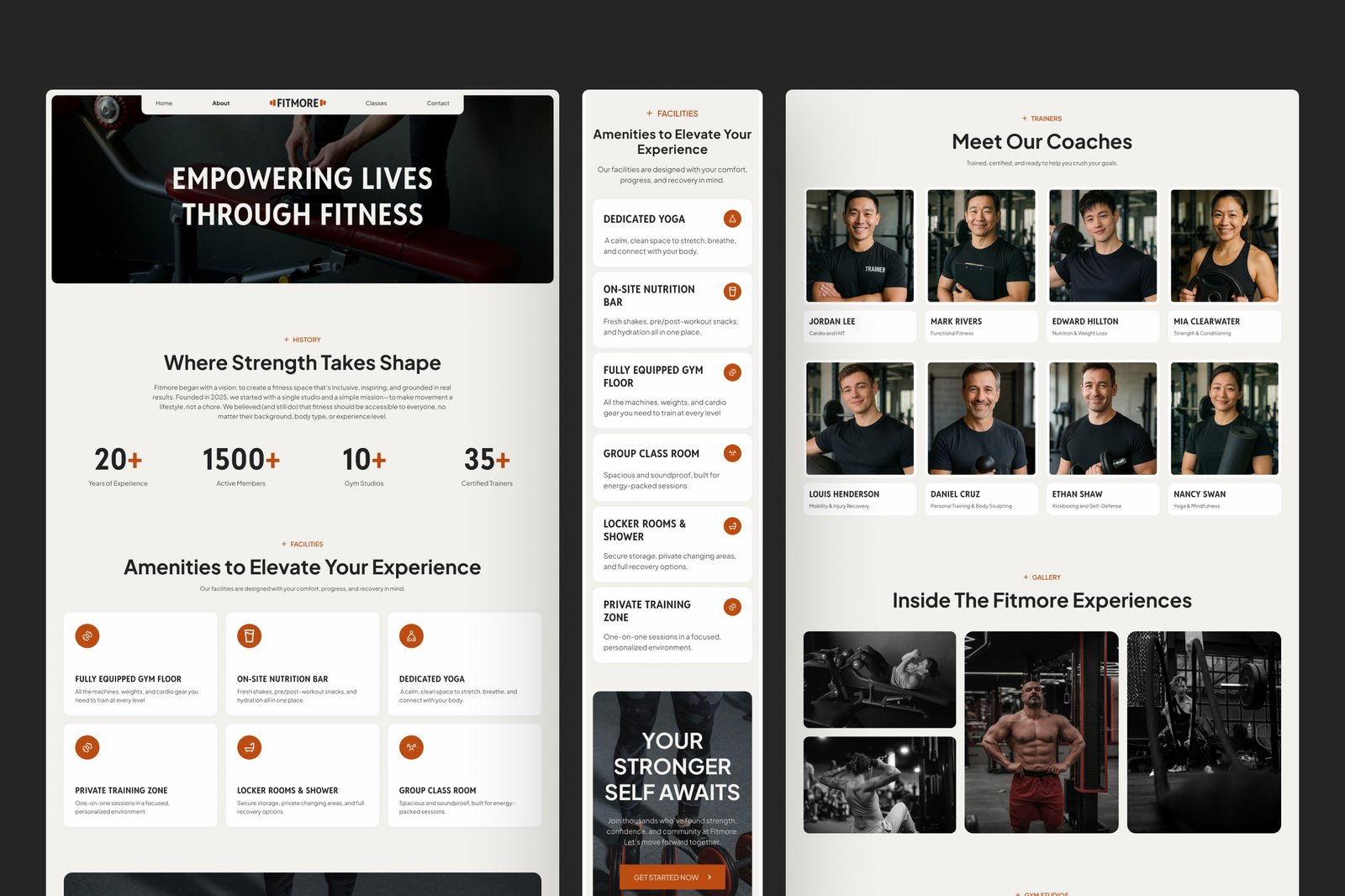 FitMore – Modern Fitness &amp; Gym Studio Website Template