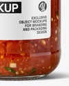 Clear Glass Jar with Tomato Bruschetta Mockup