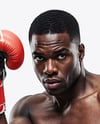 Black Man Wearing Boxing Kit Mockup