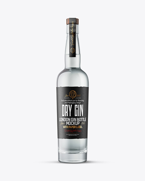 Tall Dry Gin Bottle Mockup