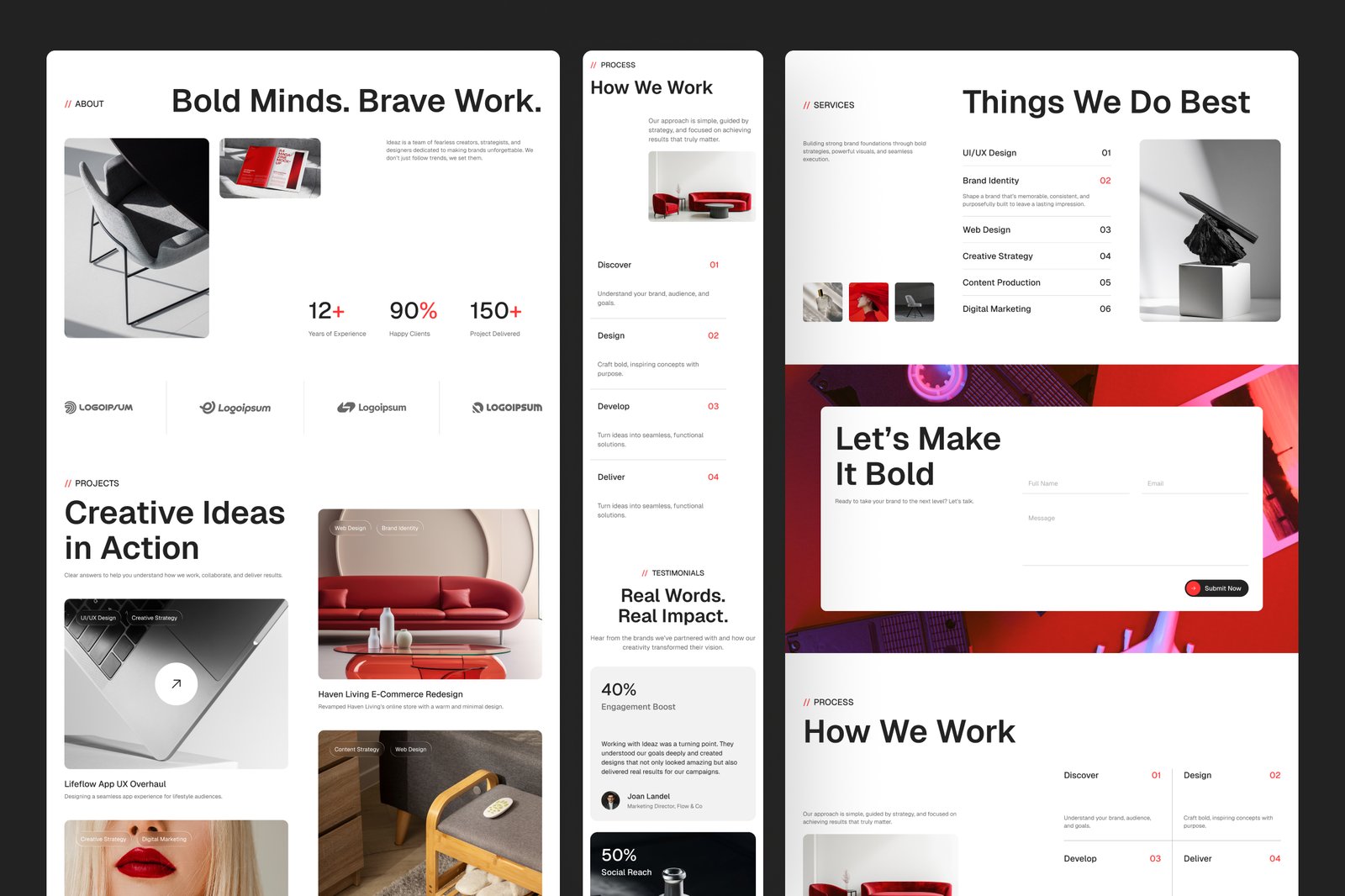 Ideaz – Creative Agency Website UI Figma Template