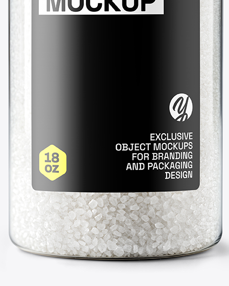 Plastic Jar with Coarse Sea Salt Mockup