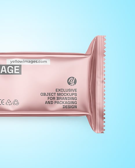 Matte Metallic Snack Package Mockup