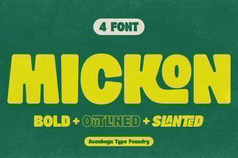 Mickon - Bold Display Font - Retro font
