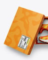 Pair of Running Shoes in Shoe Box Mockup