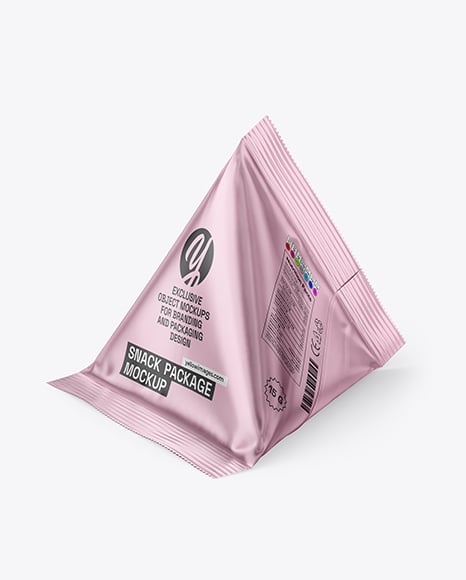 Matte Metallic Triangular Package Mockup - Metal keychain mockup