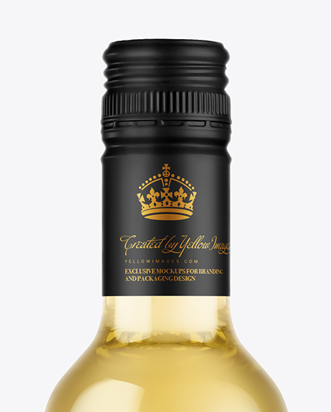 Clear Glass White Wine Bottle Mockup