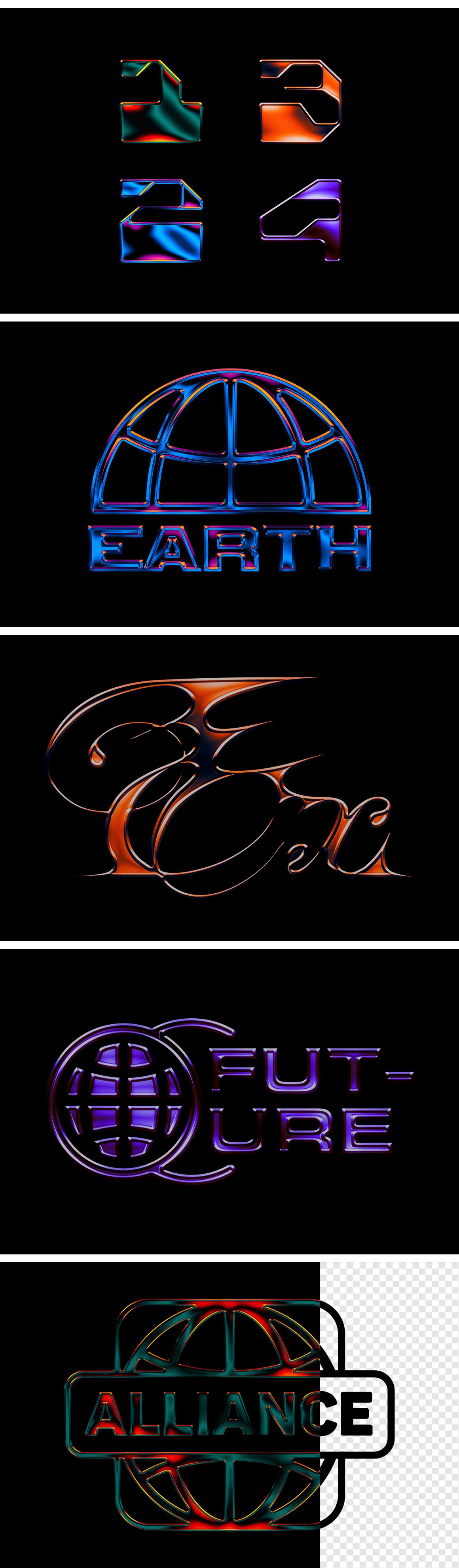 Colorful Chromatic Metal Text &amp; Logo Effect