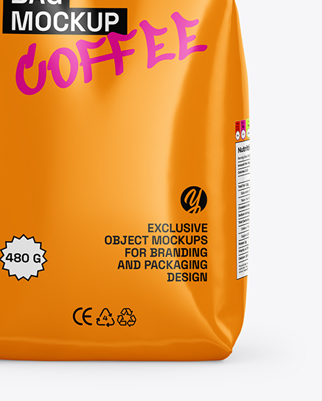 Glossy Coffee Bag Mockup