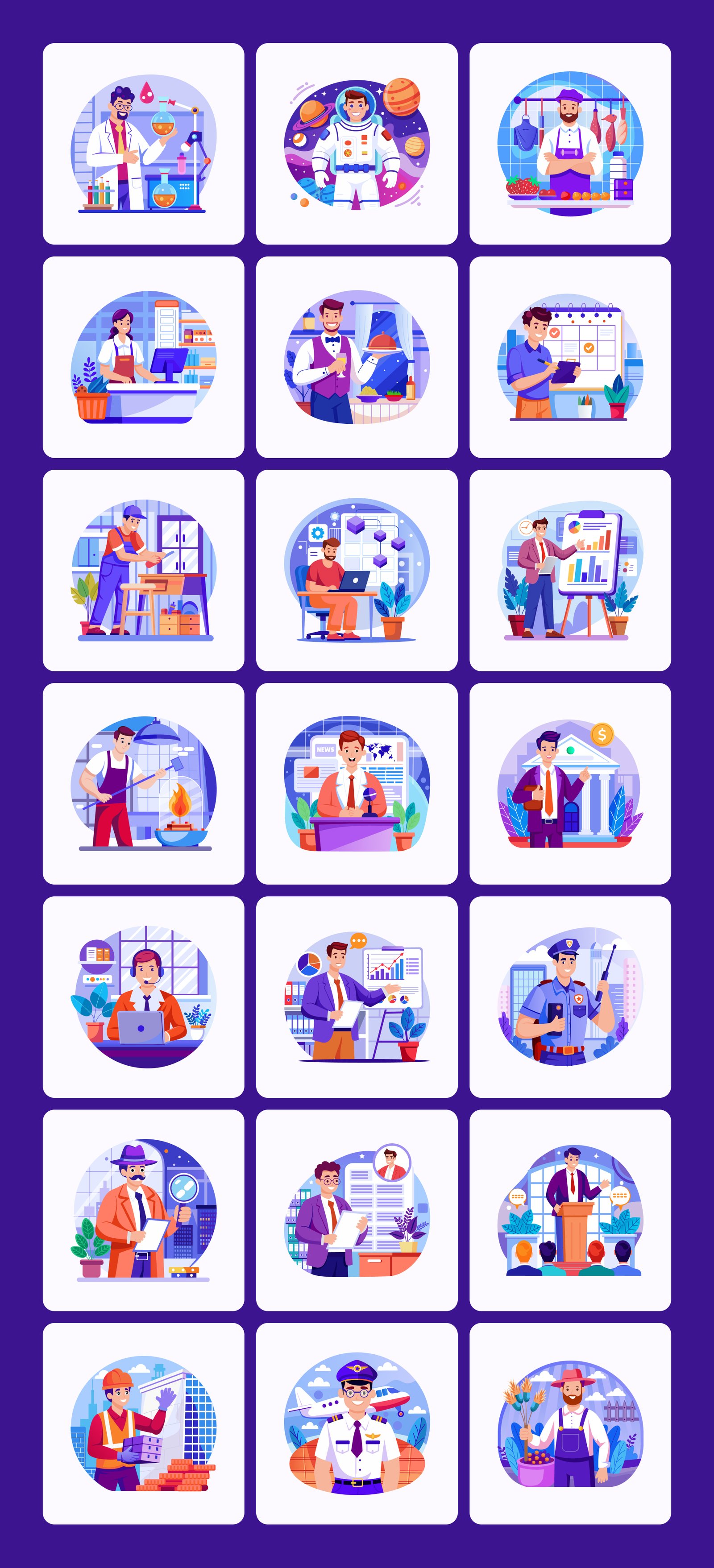 Job Illustrations Art Set