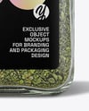 Square Glass Jar with Parsley Flakes Mockup