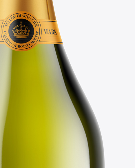 Green Glass Champagne Bottle Mockup