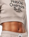 Woman Wearing Cropped Hoodie & Sweatpants Mockup