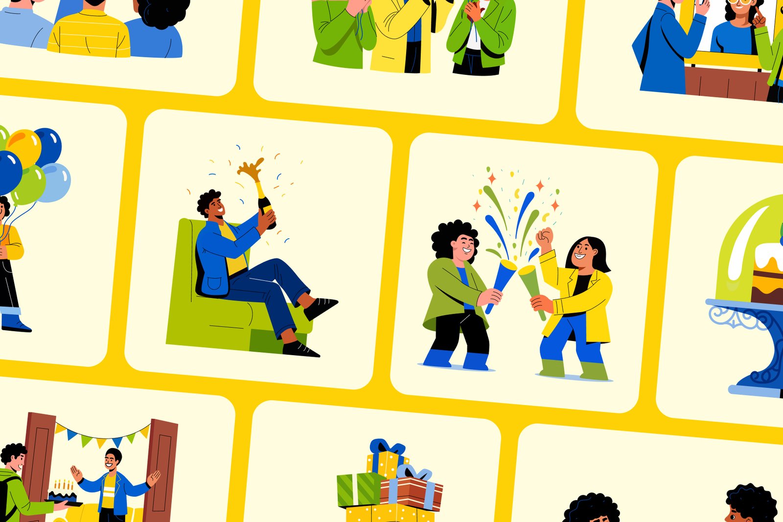 Happy Birthday Illustration Set