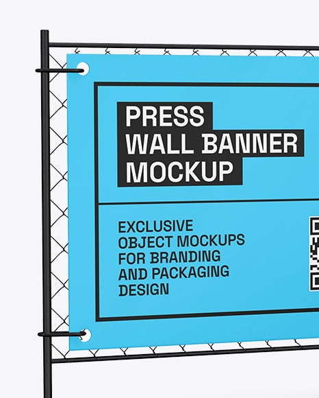 Press Wall Banner Mockup – Half Side View