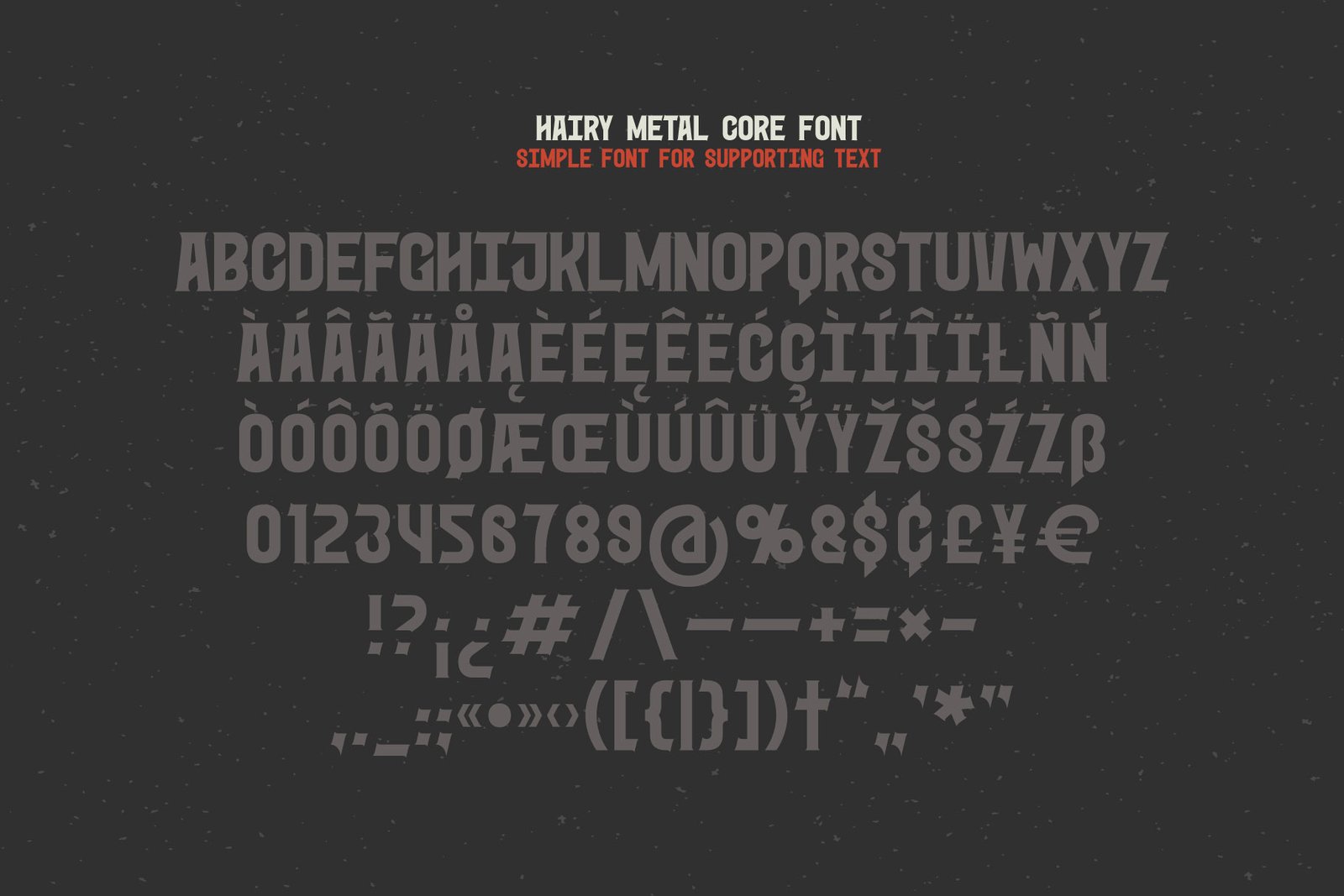 Hairy Metal — Hardcore Font