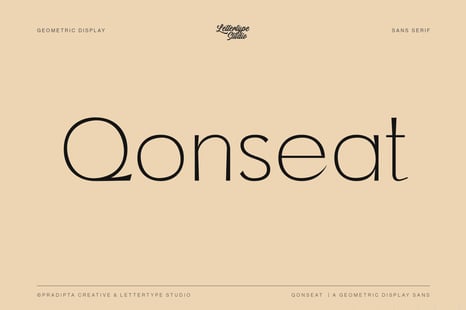 Qonseat a Geometric Display Sans Serif - Fonts