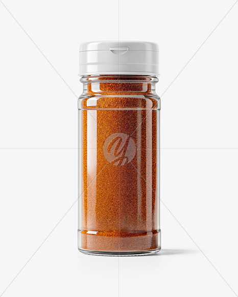 Clear Glass Jar with Chili Powder Mockup