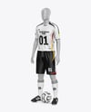 Full Soccer Kit w/ Mannequin Mockup - Half Side View