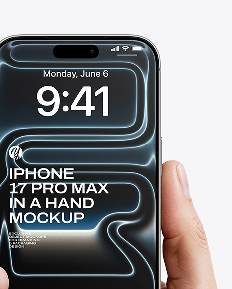 iPhone 17 Pro Max Silver in a Hand Mockup