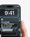 iPhone 17 Pro Max Silver in a Hand Mockup
