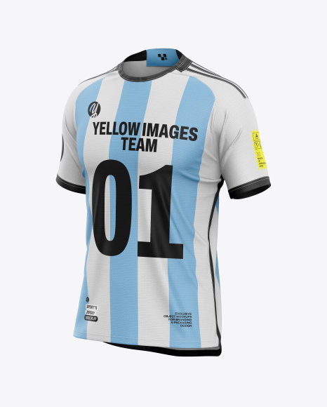 Soccer Jersey Mockup - Half Side View - Free+Soccer+Jersey+Half+Sleeves+T-Shirt+Mockup+PSD+-+Good+...