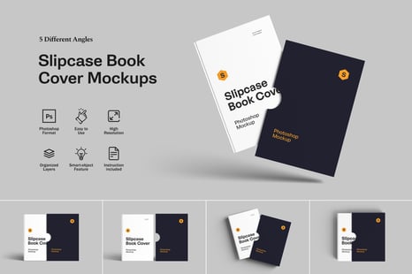 Slipcase Book Cover Mockups - Stationery Mockups
