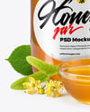 Glass Jar with Linden Honey Mockup
