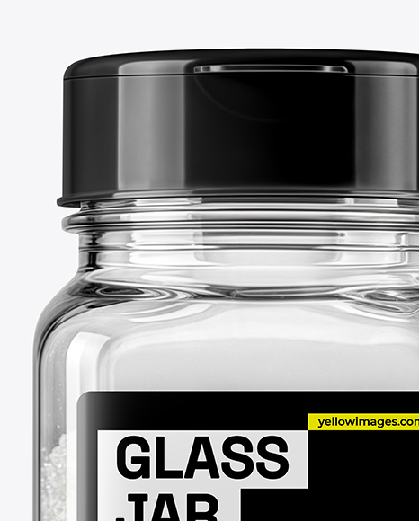 Square Plastic Jar with Fine Salt Mockup