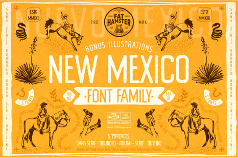 New Mexico southwestern rustic font - Condensed font