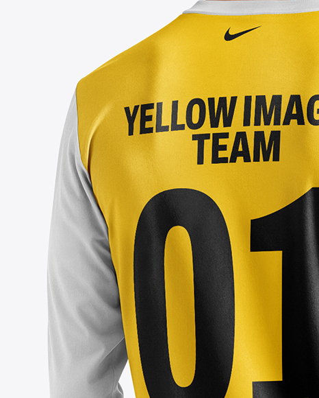 Man Wearing Long Sleeve Soccer Jersey and Shorts Mockup