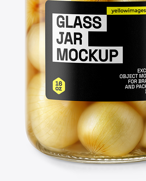 Glass Jar with English Pickled Onions Mockup
