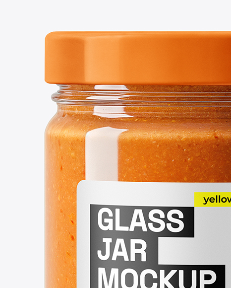 Clear Glass Jar with Lobster Bisque Mockup