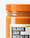 Clear Glass Jar with Lobster Bisque Mockup