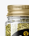 Plastic Jar with Dried Tarragon Mockup